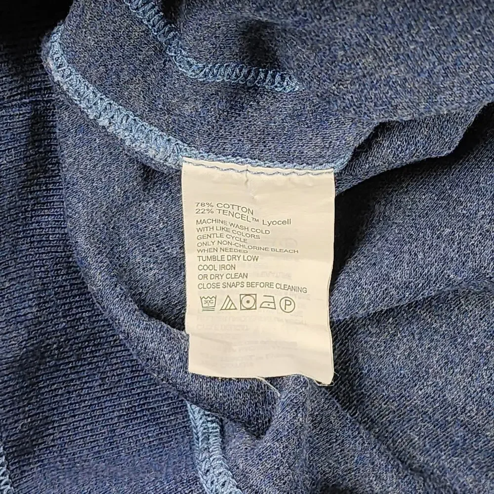 Tommy Bahama Pullover Sweater Mens Extra Large Blue Snap Button Mock Neck Casual